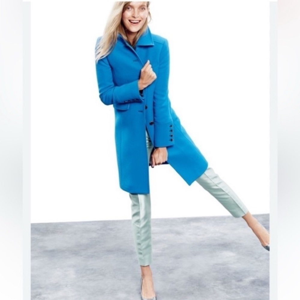J. Crew Rare Blue Lady Day Wool Coat Size 2